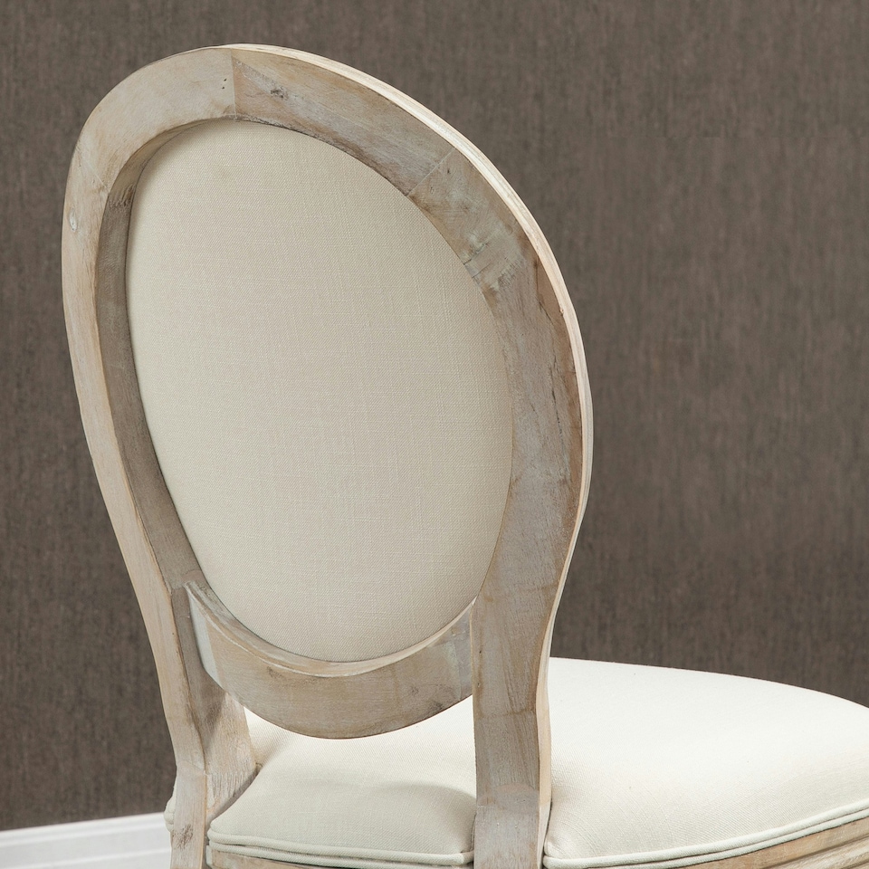 image 1 of HOMCOM French-Style Dining Chairs Set of 2 with Linen Upholstery, Cream