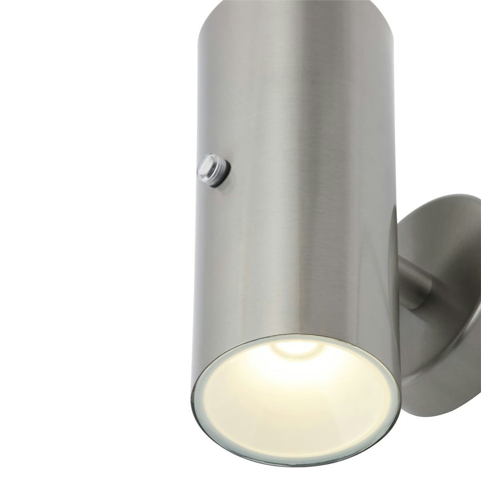 image 1 of CGC VERITY Stainless Steel LED Outdoor Wall Spotlight With Photocell Sensor Silver
