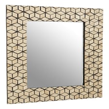 Interiors by Premier Black And Gold Cube Wall Mirror Gold
