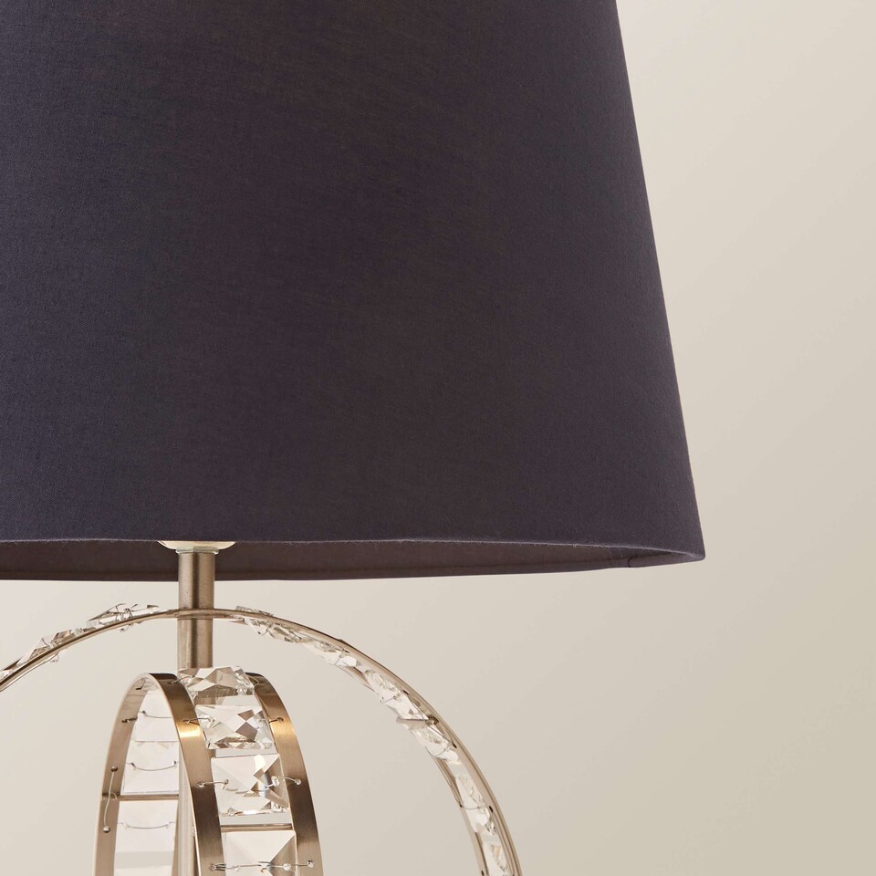 image 1 of ValueLights Rothwell Silver Table Lamp Blue Shade