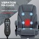 image 3 of Vinsetto Massage Office Chair, Heated Reclining Desk Chair, Dark Grey