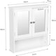 image 3 of Yaheetech Wooden Wall-Mount Cabinet with Double Mirror Doors Grey