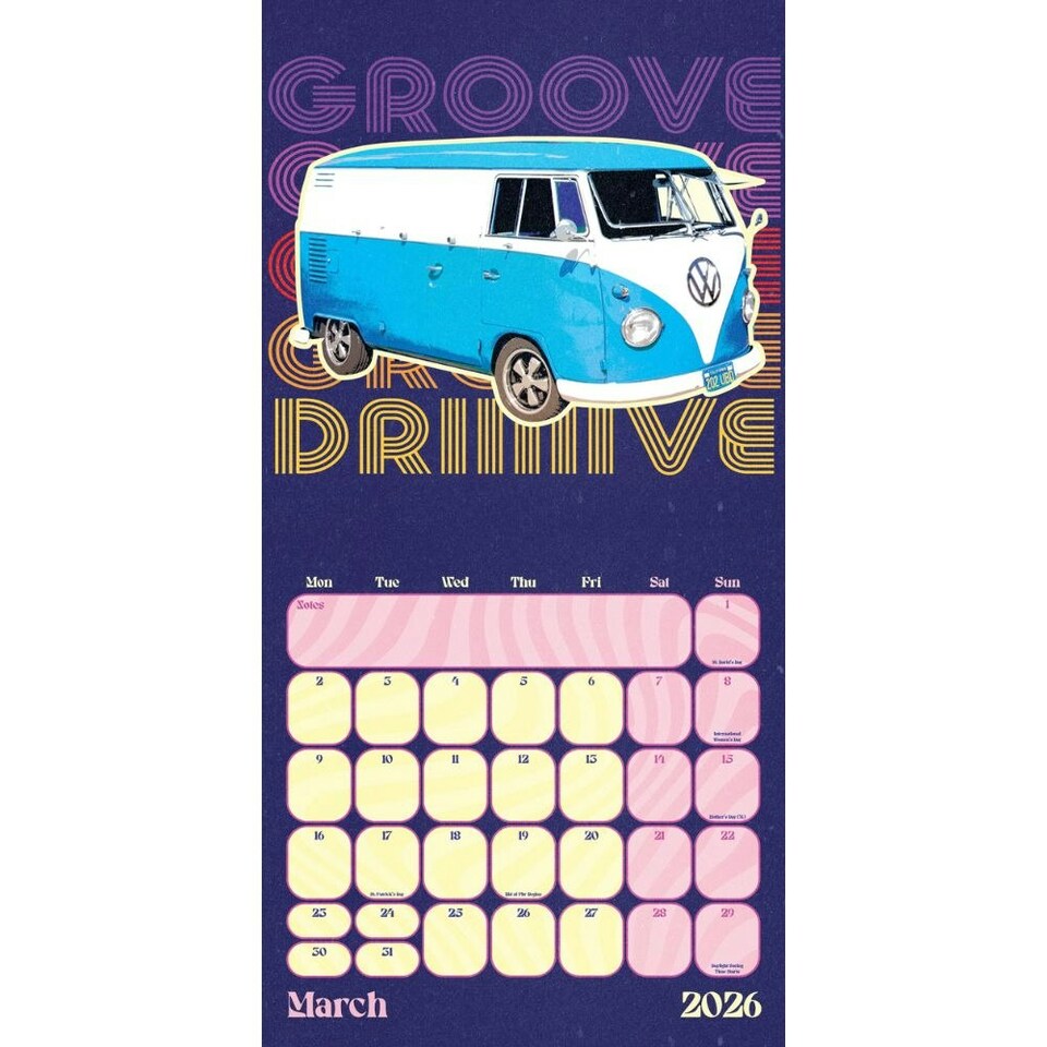 image 1 of VW CAMPERVAN 2026 SQUARE CALENDAR