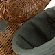 image 3 of Small Light Steamed Wicker Round Linen Basket with Grey Sage Lining Grey | Grey