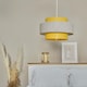 image 2 of ValueLights Pair Weaver 3 Tier Yellow Ceiling Pendant Shade | Yellow