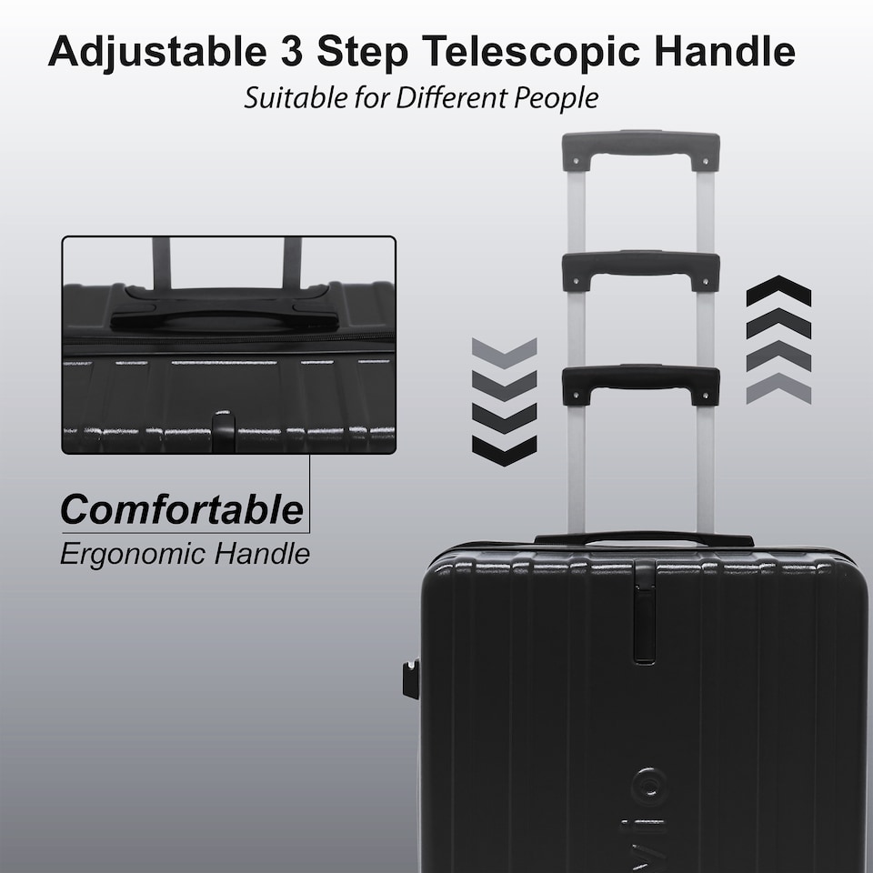 image 1 of Alivio 3-Piece Lightweight Expandable Hard Shell ABS Suitcase with Spinner Wheels