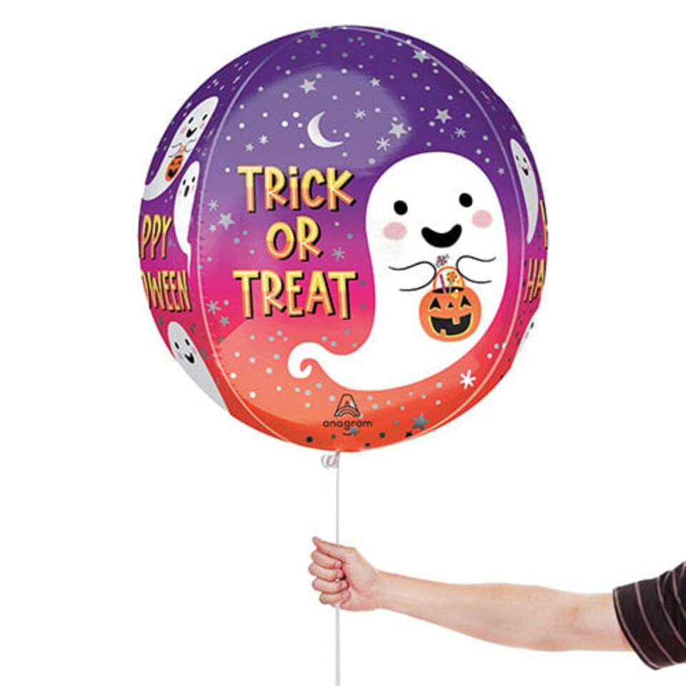 image 1 of Trick or Treat Halloween Orbz Foil Helium Balloon 38cm / 15 in
