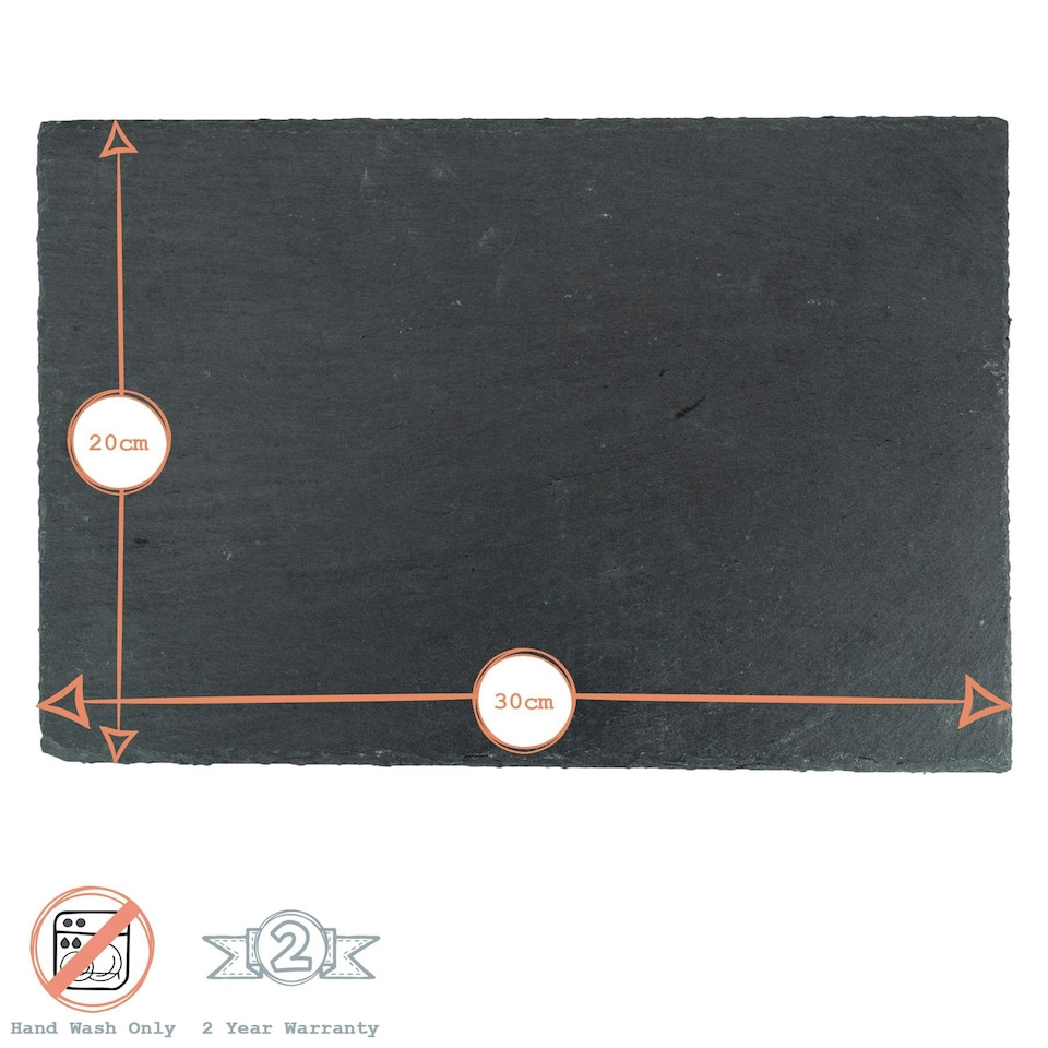 image 1 of Argon Tableware Rectangle Slate Placemats - 30 x 20cm - Pack of 6 Black