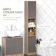 image 4 of HOMCOM Narrow Bathroom Storage Cabinet with Open Compartment, Oak