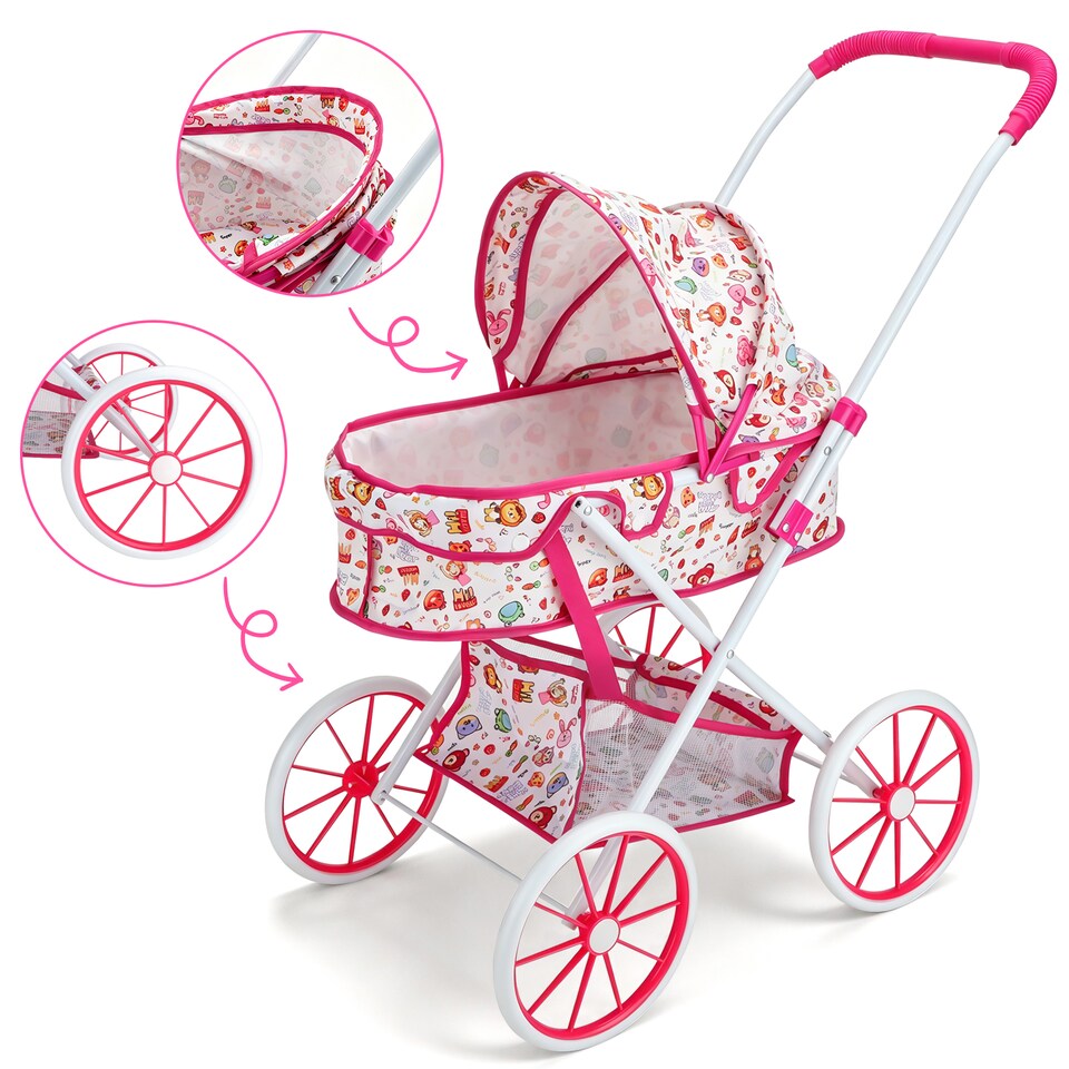 image 1 of Kids Baby Doll Stroller & Accessories Set – Tent, Beach Chair, Umbrella & Bag, Role‑Play Toy for Girls & Boys Ages 3+