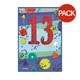 image 1 of Simon Elvin 13th Birthday Greetings Card (Pack of 6) - Blue/Purple/Red - One Size