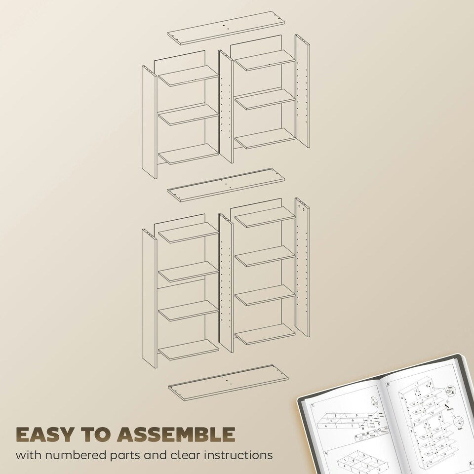 image 1 of HOMCOM 640 CD Storage Unit 360 DVD Storage Tower w/ 18 Compartments White