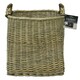 image 1 of JVL Antiques Wash Square Log Basket with Loop Handles, 44x44 x44 cm Brown