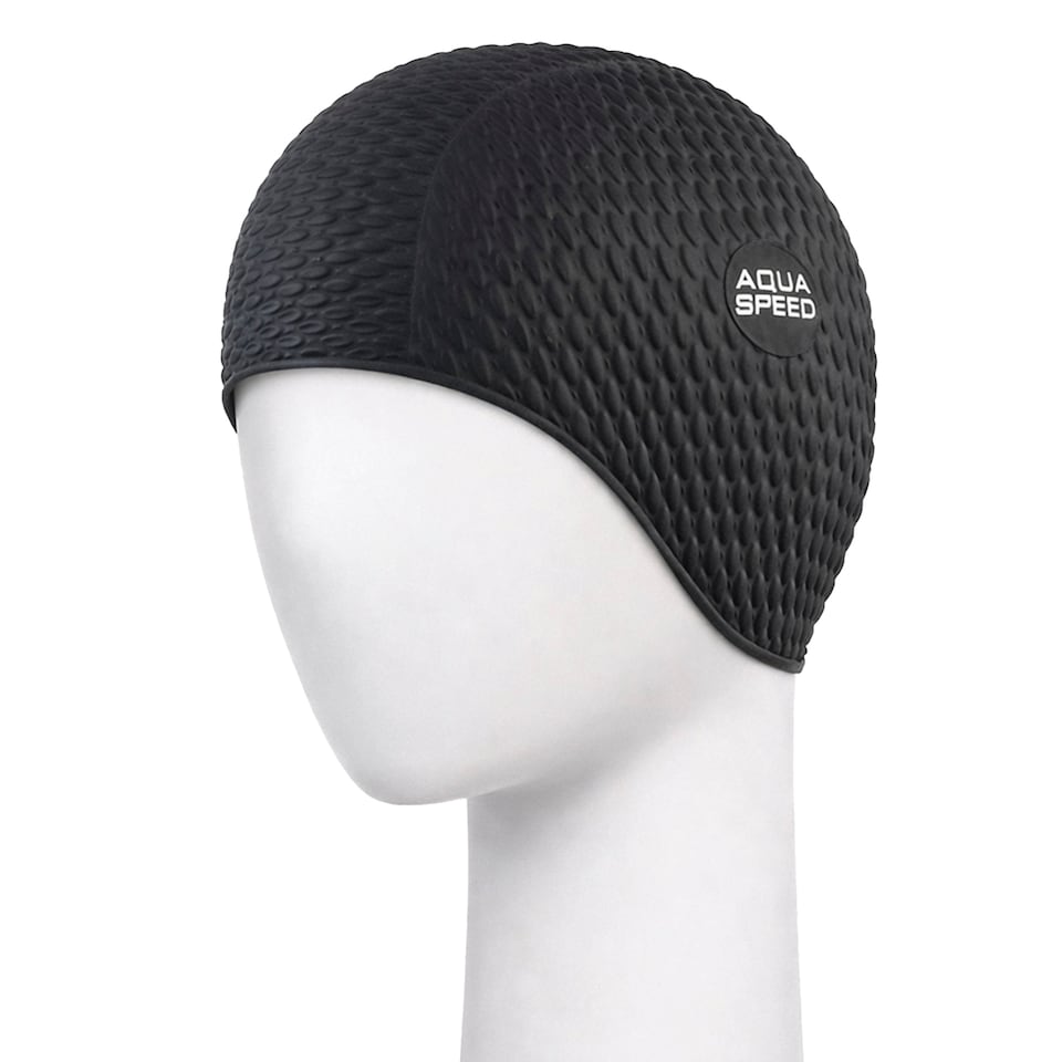 image 1 of Ladies Bombastic Swimming Cap | Long Hair Soft Latex Comfortable Fit Cap | Black | Black | One Size | 1