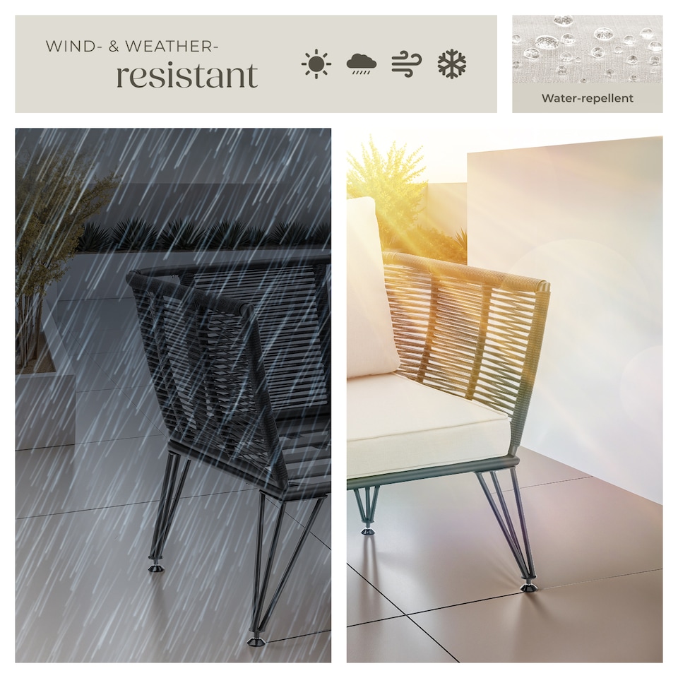 image 1 of Garden Chair Sundo - thick seat cushions, removable cushion covers | Grey | anthracite | 67 x 75,50 x 71 cm | 4