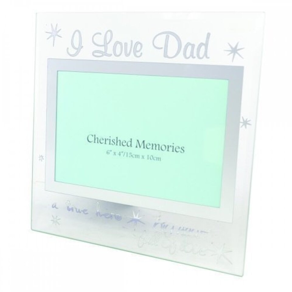 image 1 of Cherished Memories - I Love Dad Glass Photo Frame