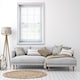 image 2 of 120cm White Faux Wood Venetian Blind With Strings 210cm Drop White | White