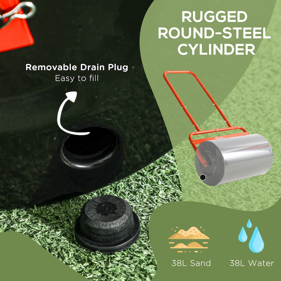 image 1 of Outsunny Combination Push w/ 38L Sand or Water Garden Red