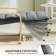 image 4 of HOMCOM Birch Wood Lounge Chair for Living Room, Bedroom Grey | Natural Birch