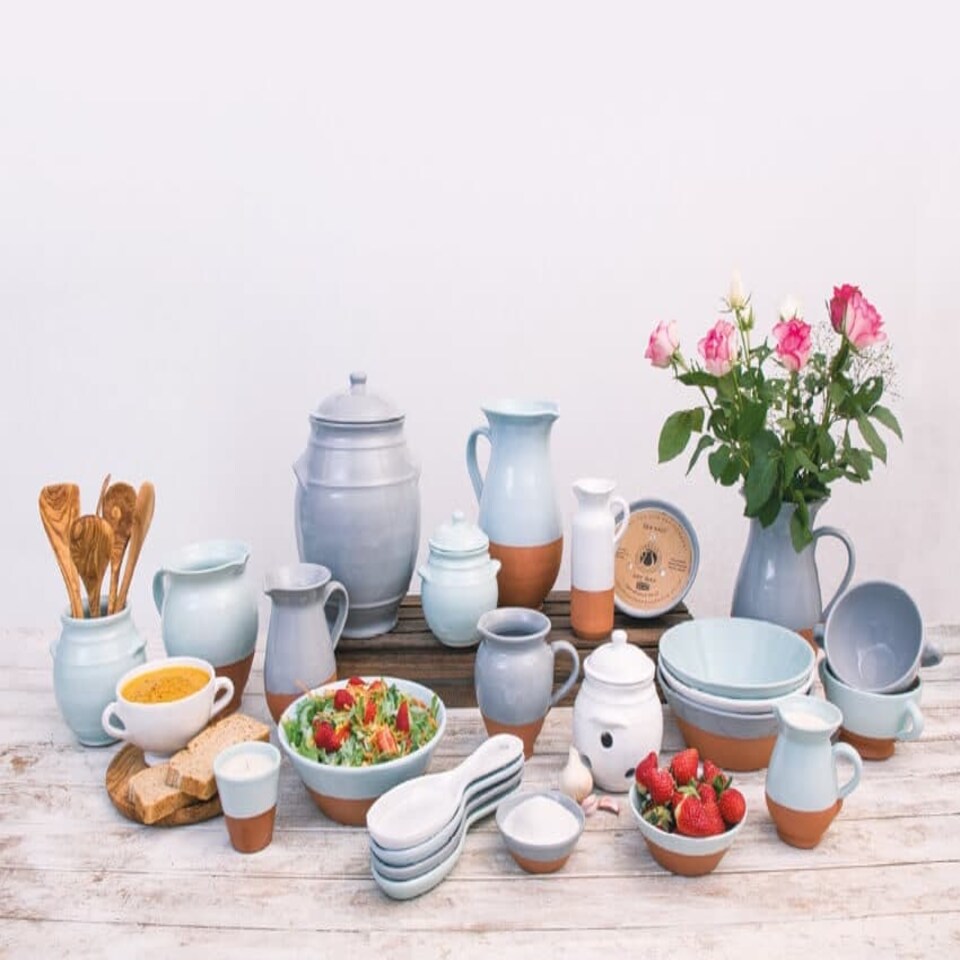 image 1 of Verano Spanish Ceramics Rustic Pastel Set of 2 Everyday Cups - 9.5cm Pale Green Green