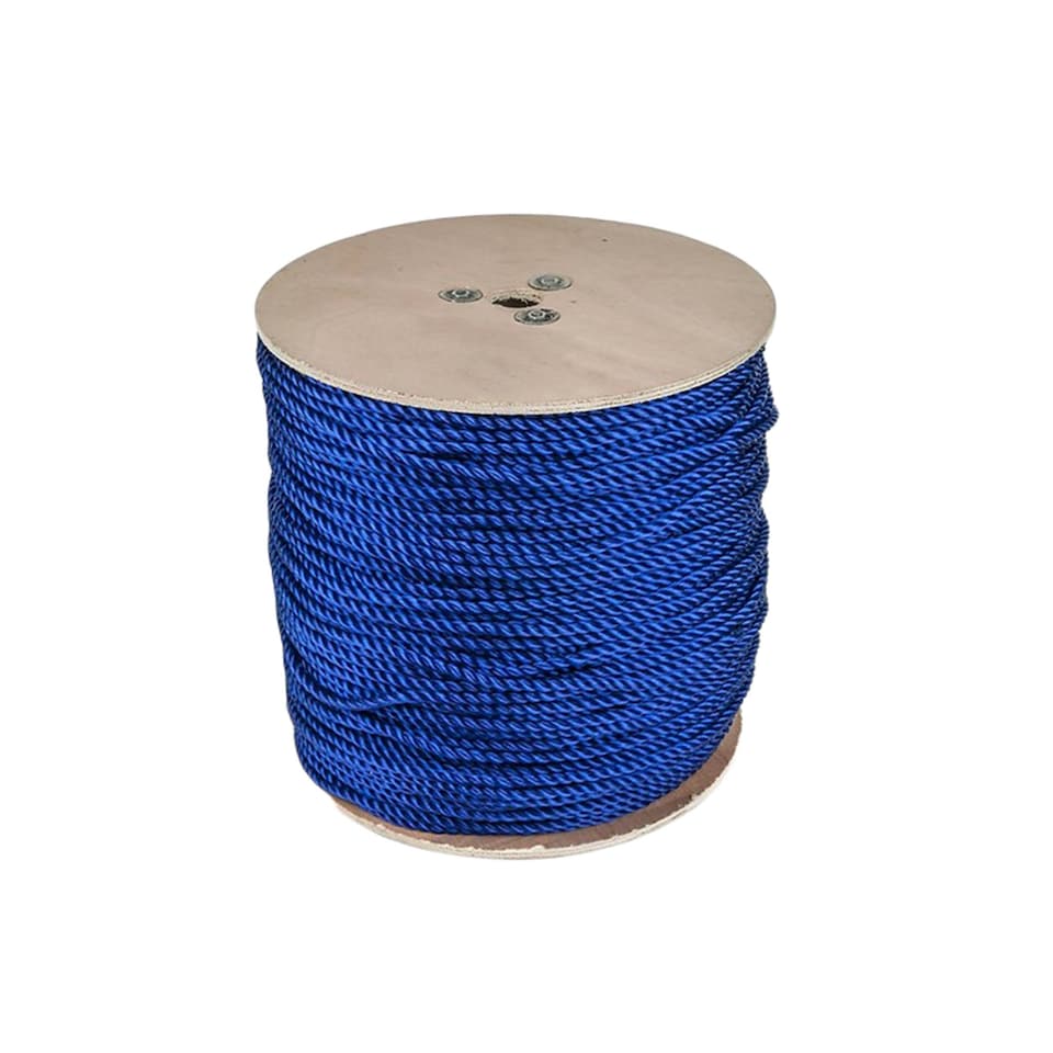 image 1 of Pegdev 8mm Blue Polypropylene Rope - Strong 3-Strand Twisted Construction (50m)
