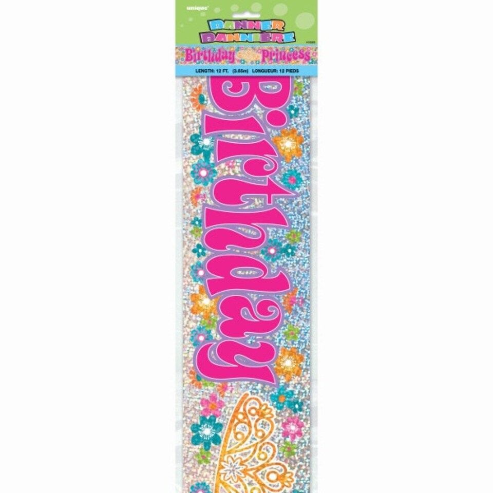 image 1 of 12ft Birthday Princess Prism Banner