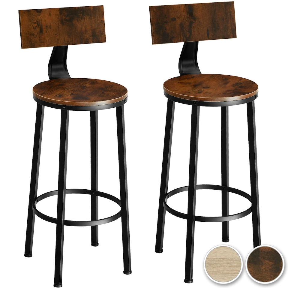 image 1 of 2 Bar stools Poole | Brown | industrial wood light, oak Sonoma | 46,50 x 46,50 x 104 cm | 2