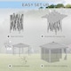 image 6 of Outsunny 3.36 x 3.36m Pop Up Gazebo with Sides, 20 SolarPowered LED Lights, Netting, Roller Bag, 4 Weight Bags, Marquee Party Tent, Height Adjustable Instant Event Shelter, Grey