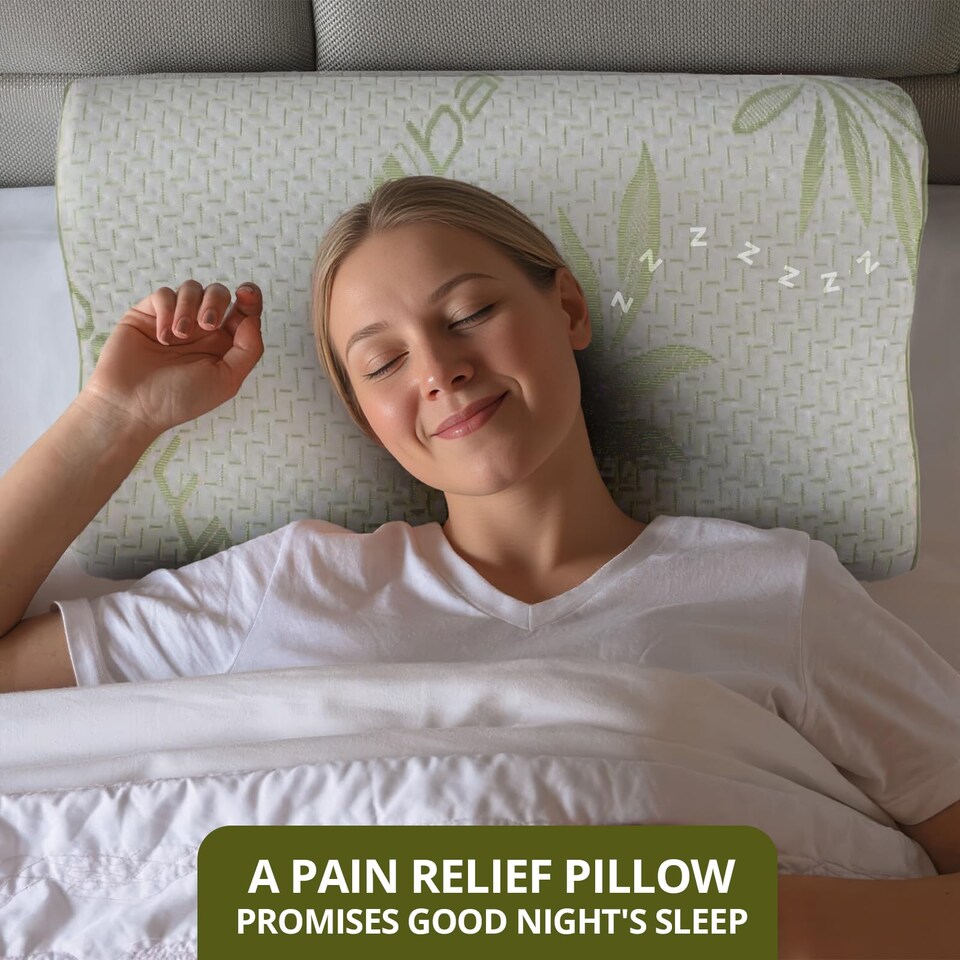 image 1 of Bamboo Contour Memory Pillow I Orthopedic Cervical Support for Neck & Shoulder (40cmx60cm)