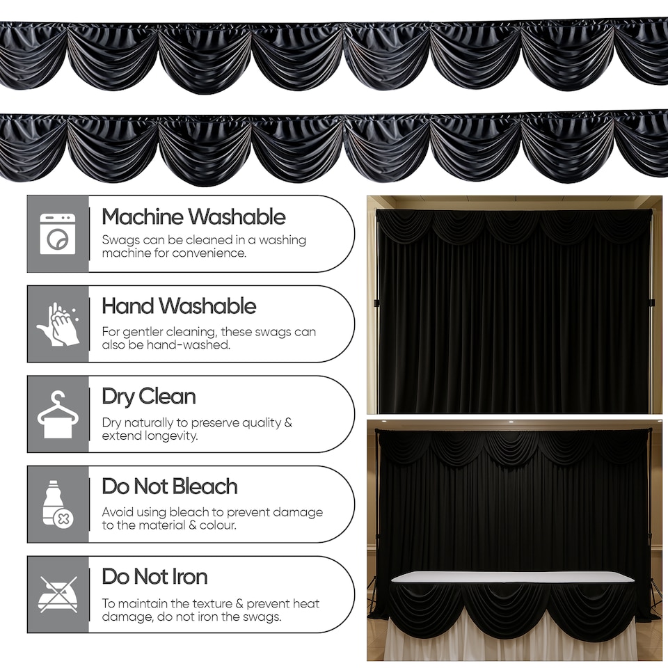 image 1 of 3M Ice Silk Wedding Drapery, Detachable Backdrop Curtain - 1pc