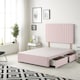 image 1 of Texas Divan Bed Base with 2 Drawers & 30 Inch Headboard Plush Velvet | Pink | Pink