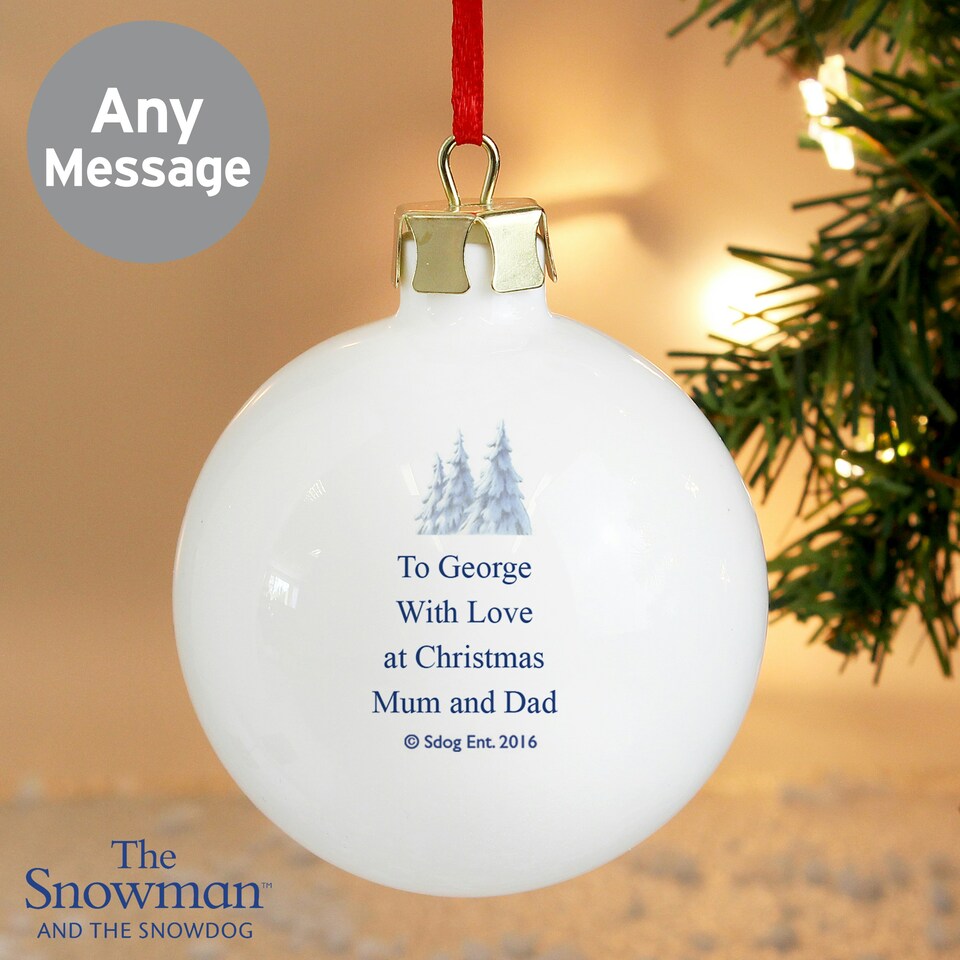 image 1 of Personalised The Snowman and the Snowdog Bauble