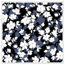White, black & purple flowers (Picture Frame) White | M