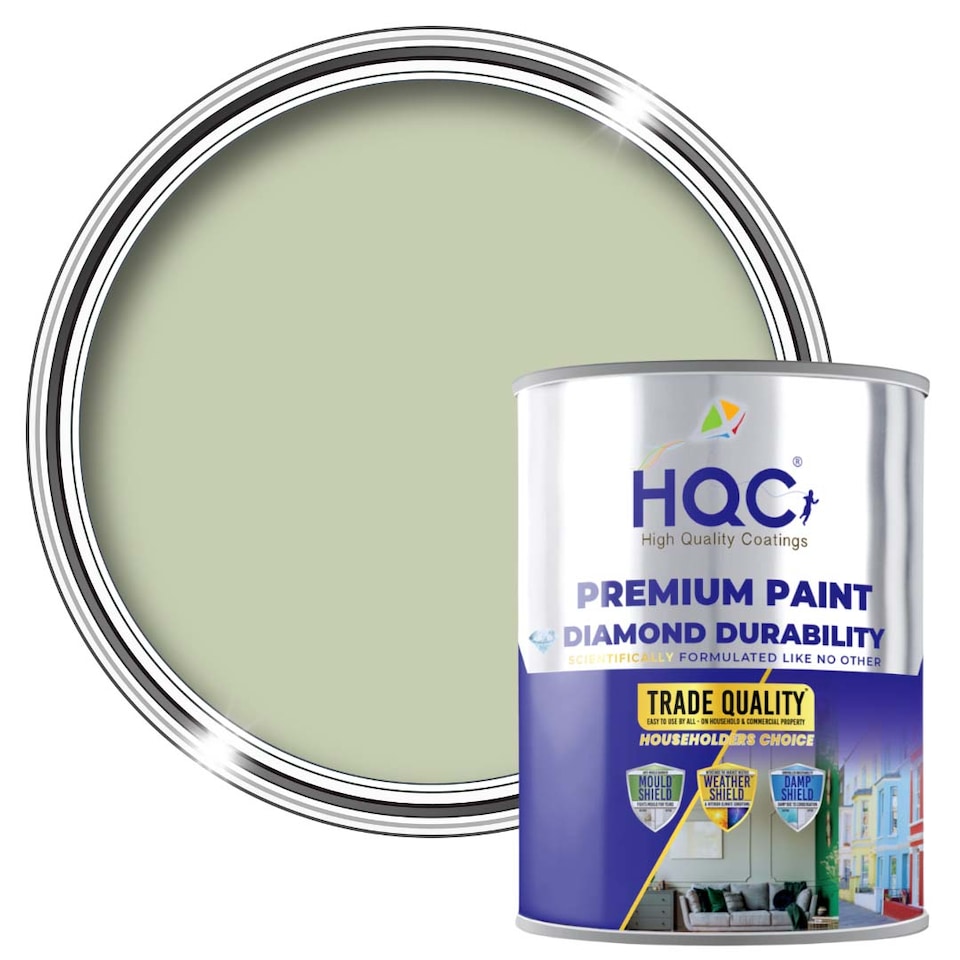 image 1 of HQC Masonry Paint -  Weatherproof & Long-lasting Protection For All Exterior Walls - Sage Green - 5L