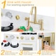 image 7 of COSTWAY Kids Play Kitchen Set Toddler Wooden Pretend Toy Kitchen Playset-White