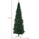 image 2 of COSTWAY 8Ft Slim Pencil Artificial Christmas Tree Home Decor w/Solid Metal Legs Green