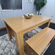 image 6 of Dining Table and 2 Benches Oak Effect Table With 2 Benches Dining Room Furniture | Brown