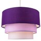 image 2 of Contemporary Round Triple Tier Purple/Lilac Cotton Fabric Pendant Light Shade