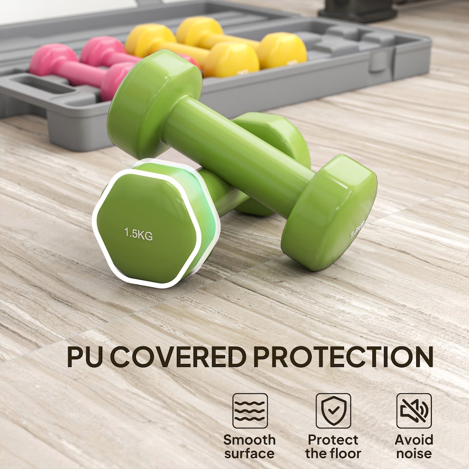 image 1 of HOMCOM 6kg Dumbbell Fitness Weights Set for Men and Women, Home Gym Workout