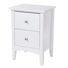 Como 2 Drawer Petite Bedside Cabinet - Compact Shaker-Style Bedroom Storage | White | White | One Size | 1