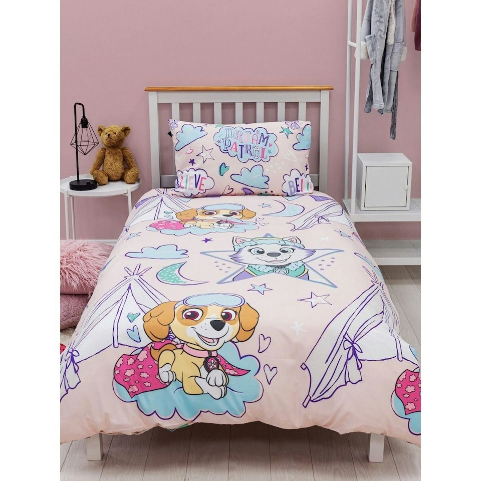 image 1 of Paw Patrol Sleepover Duvet Cover Set - Pink - Single Pink | Single