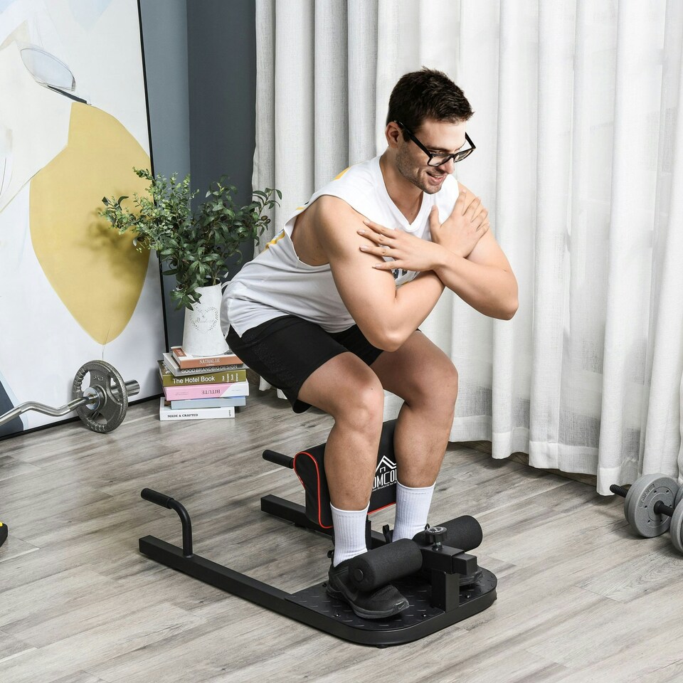 image 1 of HOMCOM 3 IN 1 Squat Machine Sit Up Push Up Gym Work Out Leg Exercise Adjustable