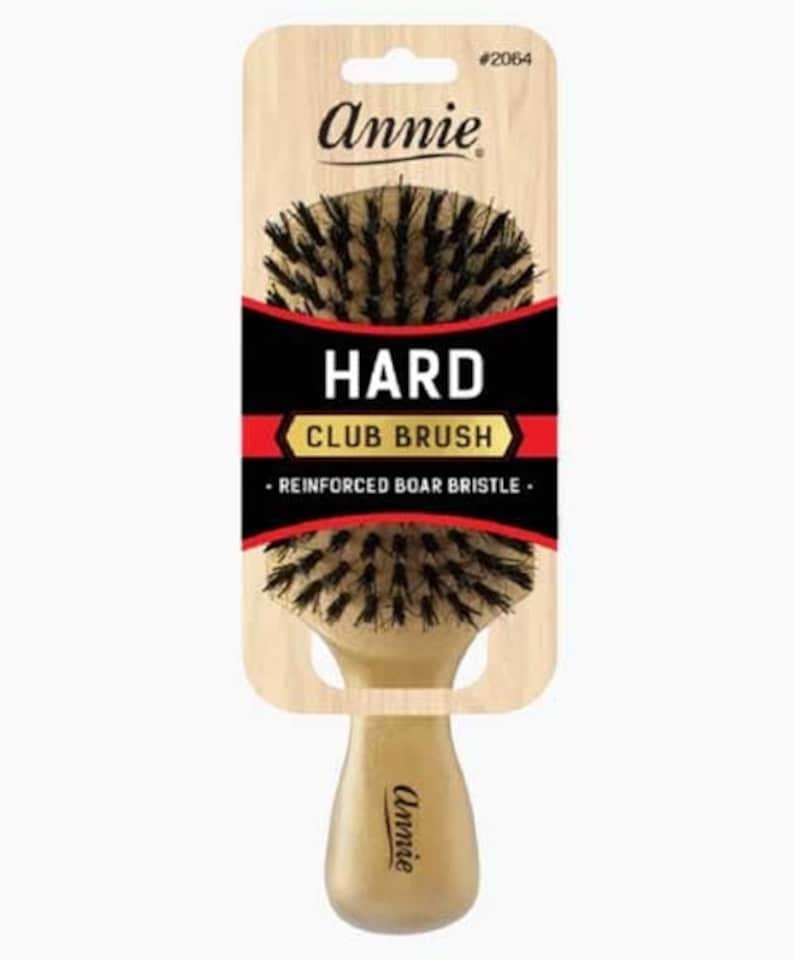 image 1 of Annie Reinforced Boar & Nylon Bristle Gold Hard Club Brush 2064
