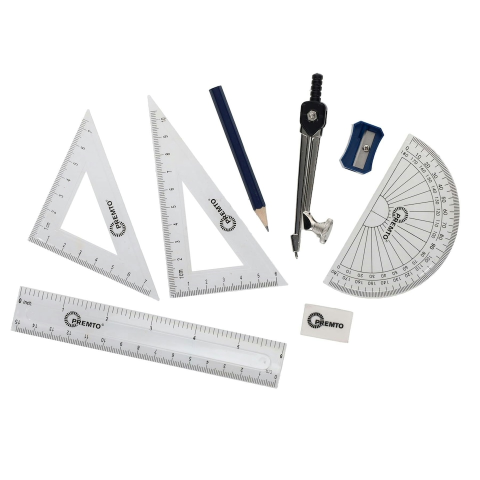 image 1 of 9 piece Admiral Blue Maths Set By Premto