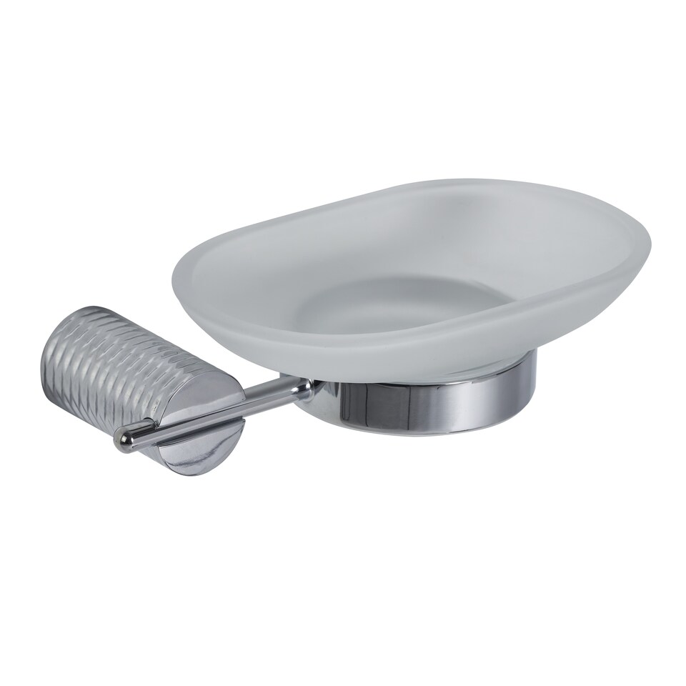 image 1 of Showerdrape Vitality Chrome Stainless Steel Wall Mounted Frosted Glass Soap Dish | Silver | 1