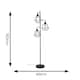 image 1 of ValueLights Balboa Black 3 Arm Floor Lamp Set of 3 Black Shade