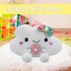 image 9 of Cloud Soft Toy Holding Donut Plush Cuddly Soft Fluffy Furry Cute 32cm White