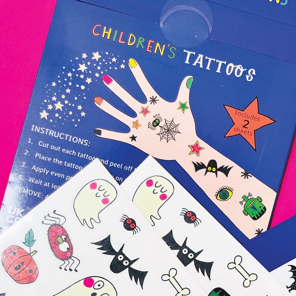 image 1 of Rachel Ellen Glow in the Dark Temporary Halloween Tattoos