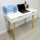 image 2 of Wooden Computer Desk Dressing Table With Drawers White