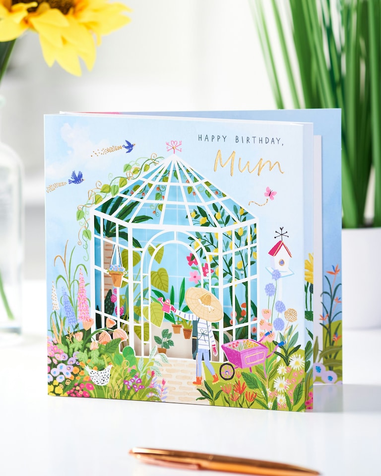 image 1 of Mum Birthday Card - Woman in garden